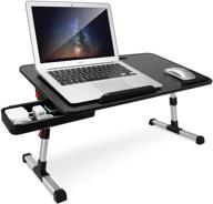 🛏️ adjustable height laptop desk for bed, amoskey lap desk for laptop and writing with folding design - ideal for sofa, table replacement (black) logo