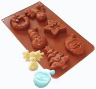 x-haibei christmas holiday silicone mold pan: snowman, reindeer, star, santa claus soap, muffin, chocolate logo