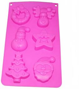 img 2 attached to X-Haibei Christmas Holiday Silicone Mold Pan: Snowman, Reindeer, Star, Santa Claus Soap, Muffin, Chocolate