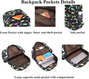 img 1 attached to Caki Sweigo Dinosaur SchoolBag Elementary Backpacks for Kids' Backpacks