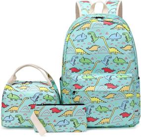img 4 attached to Caki Sweigo Dinosaur SchoolBag Elementary Backpacks for Kids' Backpacks