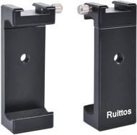 ruittos smartphone tripod mount holder: secure cell phone clip with hot-shoe mount for iphone 11 x 8 7 samsung lg huawei - z6 compatible logo