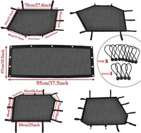 img 1 attached to 🔒 Сетка для защиты окон от солнца на транспортном средстве UTV Polaris RZR 900/1000 4Seat 2015-2019 - охранная решетка на каркас окна - защитный набор для передних и задних окон (5 штук)