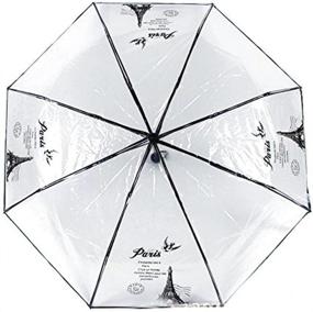 img 1 attached to WerFamily Transparent Umbrella Tracking Eiffel Black