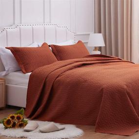 img 4 attached to Набор одеял SunStyle Home Full/Queen Size - Роскошное бежевое одеяло с цепным узором для всех сезонов - Мягкий и легкий покрывало из микрофибры - Включает 1 одеяло и 2 наволочки