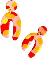 eye-catching rainbow retro leopard dangle earrings: statement jewelry for women, girls, and teens logo