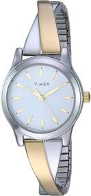 img 4 attached to Стильные и удобные: женские наручные часы Timex с растяжкой браслета крест-накрест 25 мм