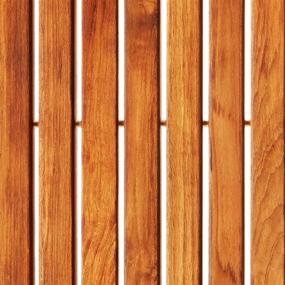 img 1 attached to 🛀 Bare Decor Fuji String Spa Shower Mat - Solid Teak Wood Oiled Finish, 30"x30", Brown: Ultimate Comfort & Durability