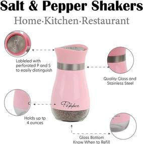 img 1 attached to 🧂 Pink Basic Salt &amp; Pepper Shakers: Essential Kitchen Accessories