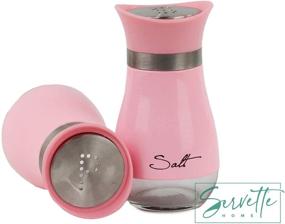 img 3 attached to 🧂 Pink Basic Salt &amp; Pepper Shakers: Essential Kitchen Accessories