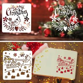 img 2 attached to Creative Christmas Stencils: Premium Painting Supplies for Scrapbooking, Drawing & Art