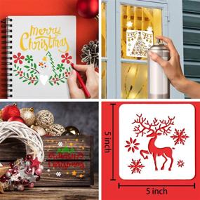 img 3 attached to Creative Christmas Stencils: Premium Painting Supplies for Scrapbooking, Drawing & Art