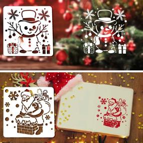 img 1 attached to Creative Christmas Stencils: Premium Painting Supplies for Scrapbooking, Drawing & Art