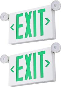img 4 attached to 🚪 TORCHSTAR Green Exit Sign with Emergency Lights, UL 924 Certified, Dual Adjustable Head LED Emergency Exit Light with Battery Backup, Double Face, AC 120/277V, Business Exit Signs, Damp Location Suitable, Pack of 2