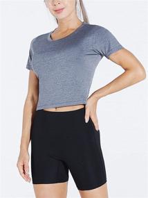 img 3 attached to 👚 CADMUS Women's Racerback Dry Fit Athletic Crop Tops - Short Sleeve Set of 3 Pieces