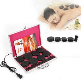 img 2 attached to 🔥 Body Massage Hot Stones Set - 16Pcs Basalt Hot Rocks Massage Stones Kit with Heater Box (Includes Hot Stone)