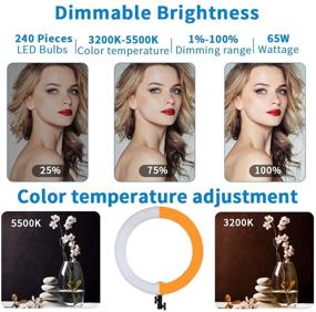 img 3 attached to 💡 GSKAIWEN 18-inch 65W LED Makeup Ring Light for Eyebrow Tattoo Light Lash Lamp Beauty Light Eyelash Extension Studio Video Photography Light with Tripod Phone Holder and Bag, Including Mirror