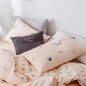 img 1 attached to 🌙 Premium 100% Cotton Cinnamoroll Print Pillowcases Set - 2pcs, 20''×26'' Kids Queen Decorative Pillow Cover, Set of 2, Standard Size, Envelope Closure