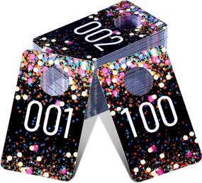 img 4 attached to Jetec Live Plastic Consecutive Number Tags for Clothes - Reusable Mirrored Image Hanger Cards (Multicolor, 100)