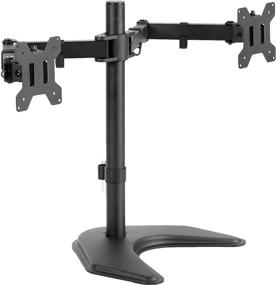 img 4 attached to 🖥️ VIVO STAND-V002F - Dual LED LCD Monitor Free-Standing Desk Stand for Two 27 Inch Screens - Heavy-Duty Fully Adjustable Arms - Max VESA 100x100mm