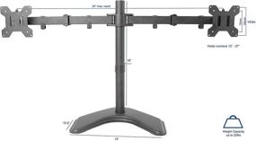 img 3 attached to 🖥️ VIVO STAND-V002F - Dual LED LCD Monitor Free-Standing Desk Stand for Two 27 Inch Screens - Heavy-Duty Fully Adjustable Arms - Max VESA 100x100mm