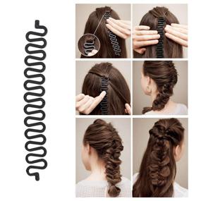 img 3 attached to 💇 27-Piece Hair Styling Set by OBSCYON: Hair Design Tools, DIY Hair Modelling Accessories Kit with Magic Fast Spiral Hair Braid Braiding Tool - Ideal for Women and Girls