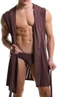 👘 versatile lightweight sleeveless hooded kimono bathrobe for men logo