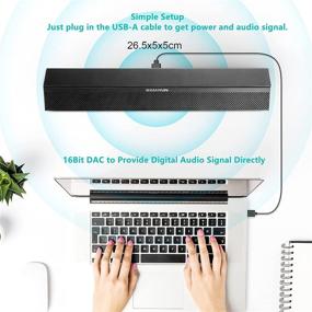 img 1 attached to 🔊 Sanyun SW010 Computer Speakers: Bluetooth 5.0, USB Powered Mini Sound Bar with Built-in 16-bit DAC for PC/Laptop/Tablet/Desktop/Smartphone, Black