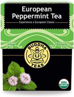 🍵 buddha teas organic european peppermint tea: 18 bleach-free bags, made in the usa, caffeine-free, non-gmo logo