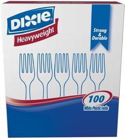 img 1 attached to 🍴 Dixie Plastic Tableware Heavyweight Forks, White, 100 per Box, Sold as Individual Box