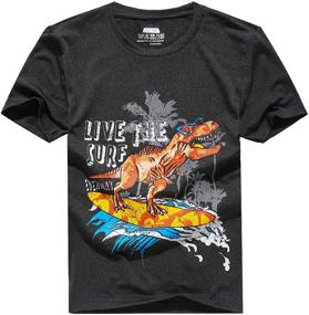 img 4 attached to 🦖 Durable and Breathable Ovovod Dinosaur Shirts: Ideal for Boys' Tops, Tees, and Shirts