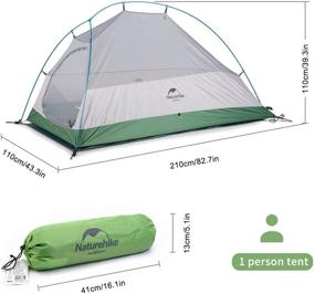 img 2 attached to 🏕️ Naturehike Cloud-Up 1 Person Lightweight Backpacking Tent with Footprint - Ultimate Dome Camping Hiking Waterproof Tent for Solo Backpackers