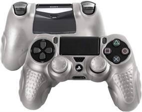 img 3 attached to 🎮 CHINFAI PS4 Controller DualShock4 Skin with Anti-Slip Silicone Grip Cover: Protector Case for Sony PS4/PS4 Slim/PS4 Pro Controller - Silver (Includes 8 Thumb Grips)