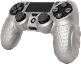 img 2 attached to 🎮 CHINFAI PS4 Controller DualShock4 Skin with Anti-Slip Silicone Grip Cover: Protector Case for Sony PS4/PS4 Slim/PS4 Pro Controller - Silver (Includes 8 Thumb Grips)