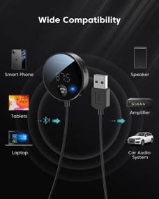 img 1 attached to 📻 KUULAA Bluetooth Car Adapter: Hands-Free Music Streaming & FM Transmitter for Car Stereo with Microphone, Aux Input and TF Card MP3 Port