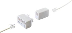 img 3 attached to 2 Line Telephone Splitter Adapter - Triple Splitter (Line 1, Line 2, Twin Line) - Dual Line Separator - 4 Conductor Connector (2 Phone Lines) - White, Pack of 2