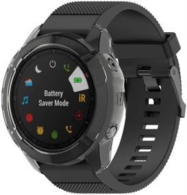 img 2 attached to 📱 Чехол RuenTech для Garmin Fenix 6X/6X Pro/Sapphire - защитный чехол из TPU для часов Fenix 6X GPS (черный и прозрачный)