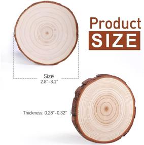 img 3 attached to 🌲 20Pcs Natural Wood Slices 2.8-3.1 in with Screw Eye Rings, Unfinished Wood Kit for Crafts, Complete Wood Coaster, Wooden Circles for Christmas Ornaments, Wedding DIY Crafts