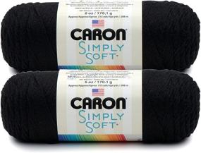 img 1 attached to 🧶 Caron Simply Soft Yarn Solids (2-pack) in Black – Economical Bulk Purchase