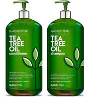 majestic pure tea tree shampoo and conditioner set - hydrating and fighting dandruff, lice & itchy scalp - sulfate free - 16 fl oz each - for all hair types - men and women logo