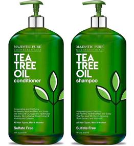 img 3 attached to MAJESTIC PURE Tea Tree Shampoo and Conditioner Set - Hydrating and Fighting Dandruff, Lice & Itchy Scalp - Sulfate Free - 16 fl oz each - For All Hair Types - Men and Women
