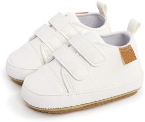 img 1 attached to CAKOPEN Toddler Sneaker Leather Anti Slip