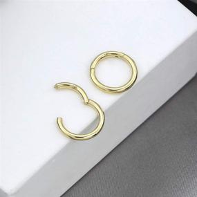 img 1 attached to 👃 COCHARM 14K Solid Gold Seamless Nose Ring - 16G Septum Rings & 18G Hinged Segment Ring for Body Piercings