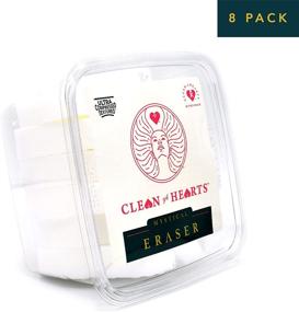 img 2 attached to 🧽 CleanofHearts Mystical Eraser 5X Ultra Compressed: Durable, Textured Surface, Heart Shape, Non-Bleach, Non-Toxic, Made in USA Melamine Sponge for Extended Surface Cleaning