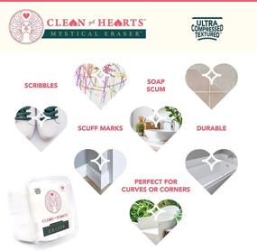 img 3 attached to 🧽 CleanofHearts Mystical Eraser 5X Ultra Compressed: Durable, Textured Surface, Heart Shape, Non-Bleach, Non-Toxic, Made in USA Melamine Sponge for Extended Surface Cleaning