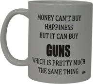 🔫 in the pursuit of happiness: gun-themed funny coffee mug - a perfect novelty gift for men, hunters, and hunting enthusiasts logo