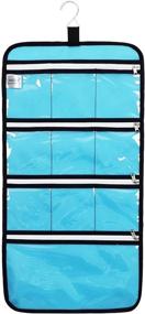 img 1 attached to 💙 ANIZER Hanging Jewelry Organizer with 10 Clear Zippered Pockets for Convenient Jewelry Storage in Travel Suitcases and Home Closets (Blue)