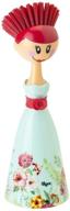 vibrant vigar dolls kalho dish brush: printed dress, 10-3/4-inches - green & red delight logo