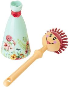 img 3 attached to Vibrant Vigar Dolls Kalho Dish Brush: Printed Dress, 10-3/4-Inches - Green & Red Delight