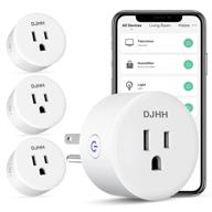 🔌 4-pack djhh mini wifi smart plug - 10a 1200w smart outlet, remote control plugs with voice control, timer & schedule, etl/fcc/rohs listed socket логотип